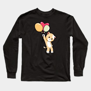 cat with balloon Long Sleeve T-Shirt